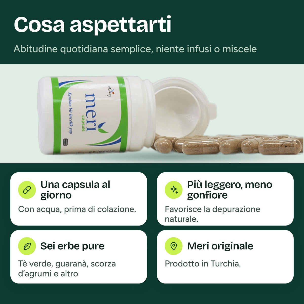 Cosa puoi aspettarti da Meri Detox Capsule come semplice abitudine quotidiana