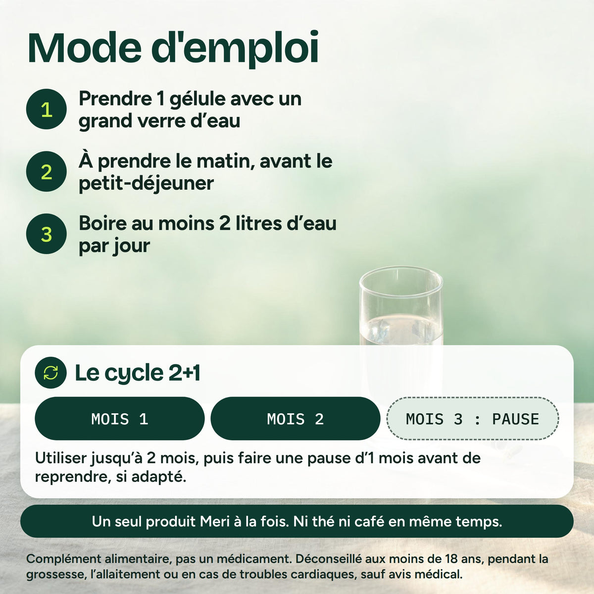 Comment utiliser Meri Detox Capsule et le cycle de 2+1 mois