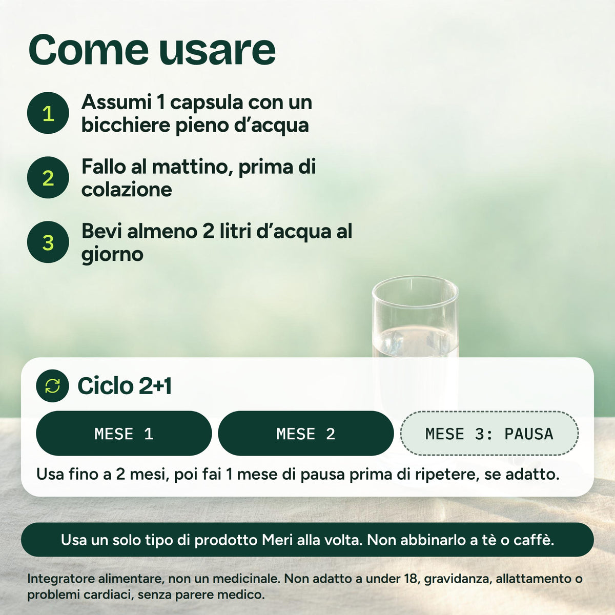 Come usare Meri Detox Capsule e il ciclo di 2+1 mesi